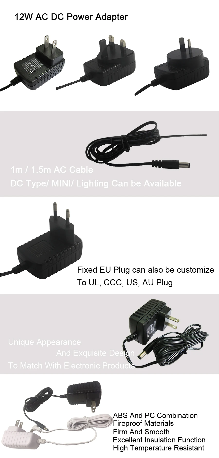 Oem Odm Manufacturer Dc Jack Power Adapters With Uk Plug 3pin