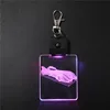 Factory Custom Mini Car Shape LED Keyholder 7 Color Change 3D Keychain Illusion Night Light