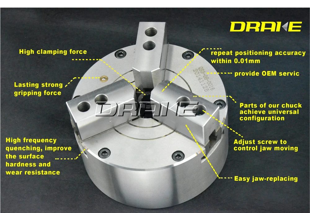 3 Jaw Pneumatic Clamp Air Lathe Chuck With Footswitch For Hollow