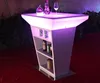 Restaurant nightclub acrylic top stainless steel base glowing color change illuminated light high led bar cocktail table