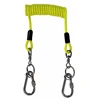 5.0mm Yellow PU coated spiral security tool lanyard cable with carabiners