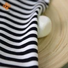 Soft 40S knitted composition modal spandex stretch black white stripe fabric