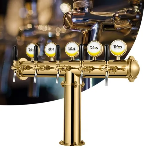 talos t 塔不锈钢 5 水龙头塔 102毫米啤酒分配设备草案啤酒塔 (红色