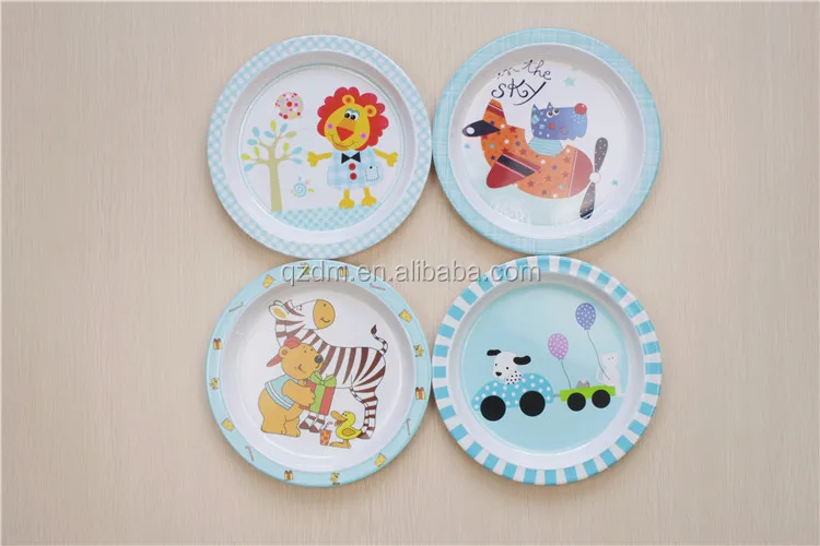 Kids 3 Section Lunch Plate,Children Melamine 3 Compartment Plate