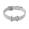 Stainless Steel DIY CZ Charm Accessories Belt Shape Mesh Strap Unisex Bracelet