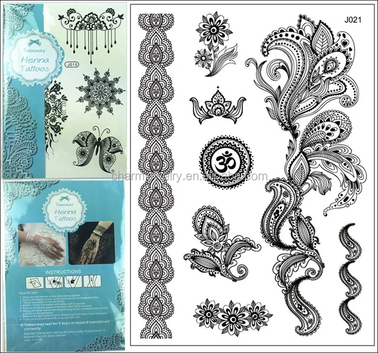 newest design 1pc black temporary flash henna lace tattoos sticker newest design 1pc black temporary flash henna lace tattoos sticker