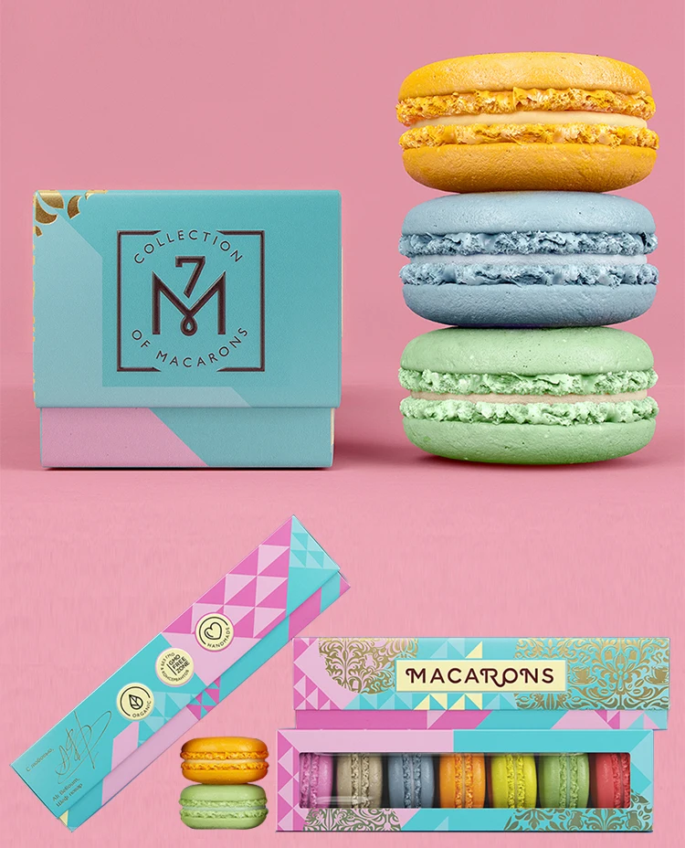 Luxury Custom Christmas Paper Packaging Macaron Gift Box With Separate ...