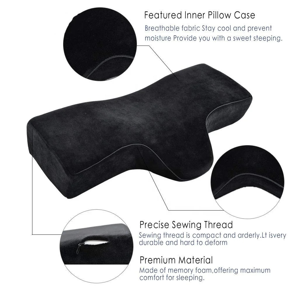 Eyelash Extension Pillow Memory Foam Neck Pillow Ergonomic Curve
