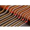 Gold & Rose Gold & Steel Twist 304 Stainless Steel Jewelry Necklace Chain