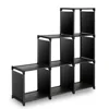 3-tier Storage Cube Closet Organizer Shelf 6-cube Cabinet Bookcase Black A020304-3