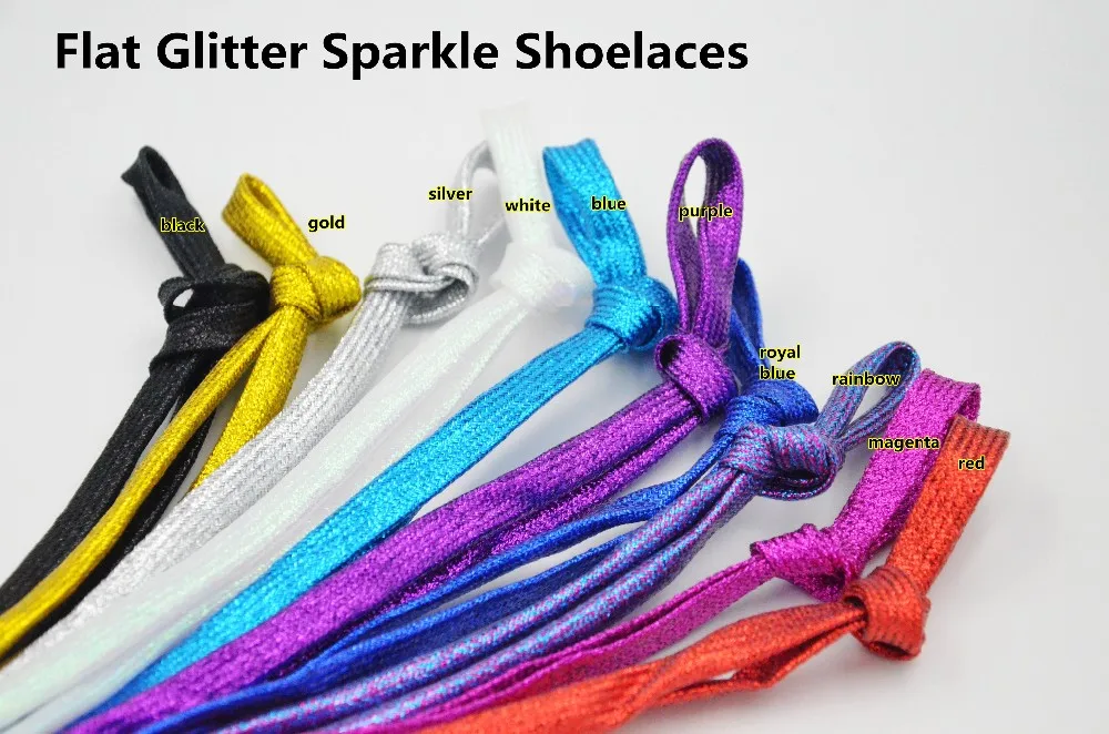 Beautiful High Quality Shinny Metallic Thread Golden Glitter Shoelaces
