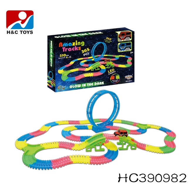 Popular Kids Toy 365pcs Glow Electric Car Track Toy Set With Led Lights Hc390982 Buy Car Track