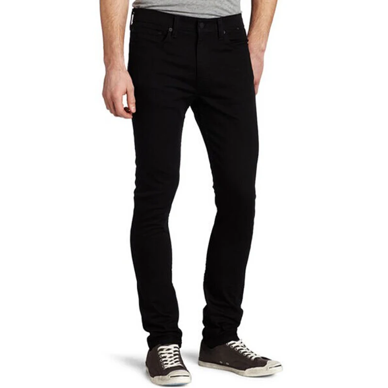 2015 Factory Cotton Spandex Blend Black Stretch Skinny Jeans For Men ...
