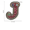 wholesale Handmade cartoon embroidery Bling patch letter J beaded sew on patches for clothing bags hats Christmas