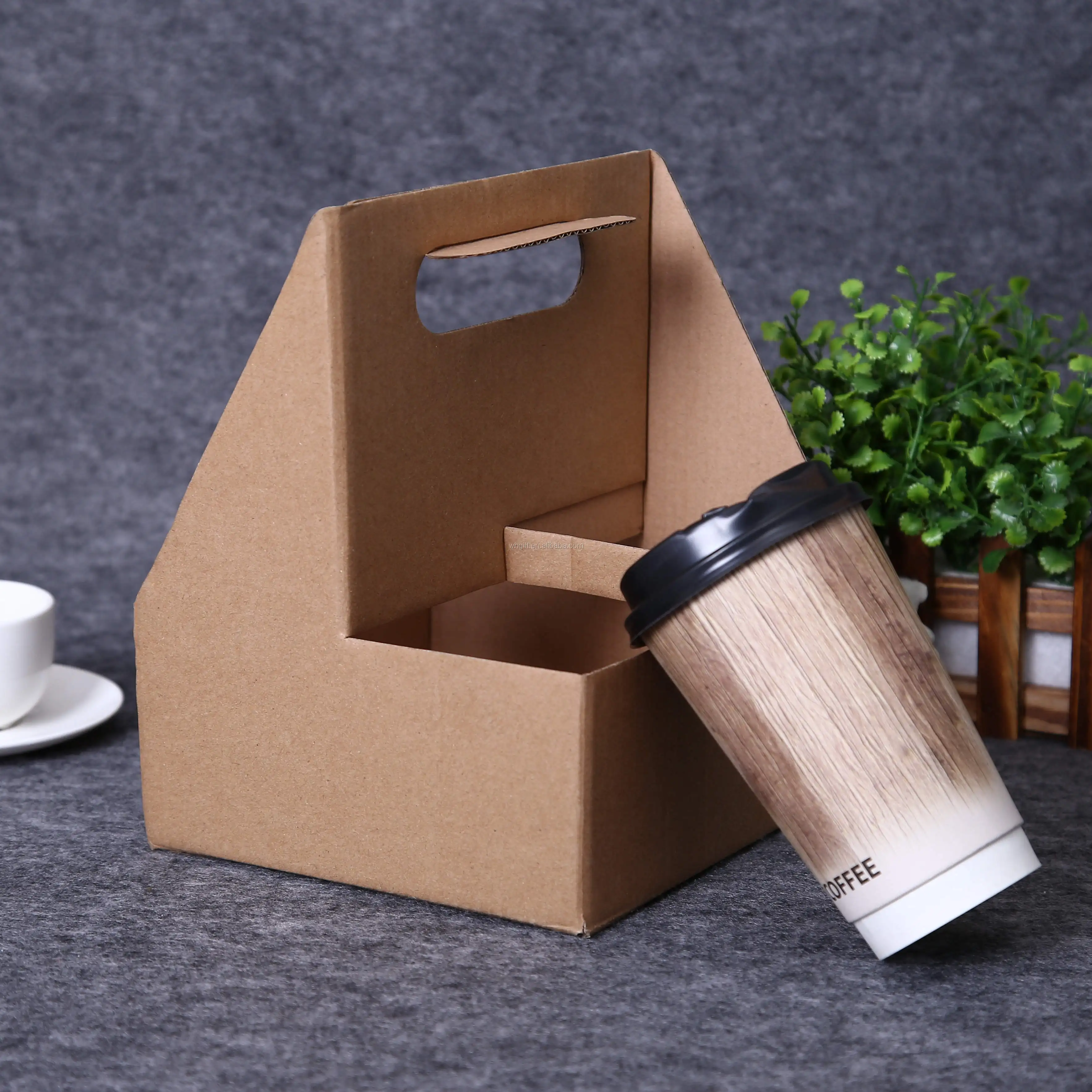 Download Wholesale Kraft Corrugated Paper 4 Cup Carriers Paper Cup Holder Tray With Handle Buy Paper Cup Holder Tray Coffee Cup Holder 4 Cup Drink Carrier Tray Product On Alibaba Com