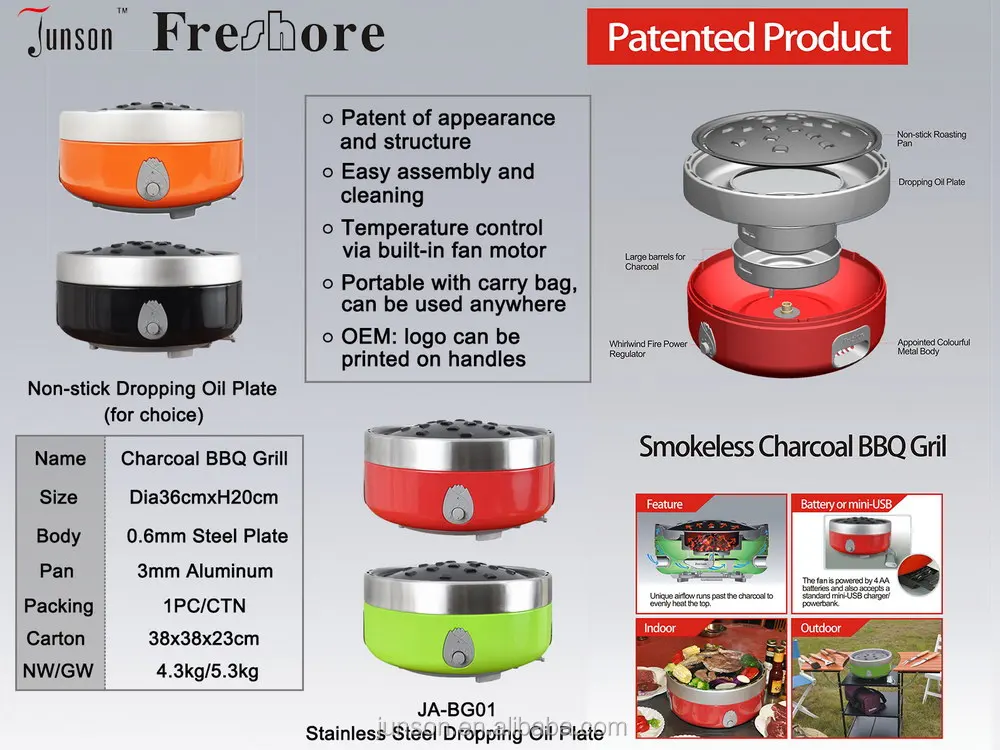 Smokeless Charcoal BBQ Grill
