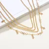 Europe and America fashion round bead chain geometric star multi layer necklace