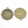 Antique Lace Blank Alloy Pendant Tray Component ,Cabochons Settings