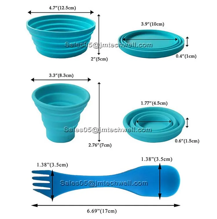 Outdoor Camping Hiking Travel Silicone Collapsible Bowl Cup Set Buy