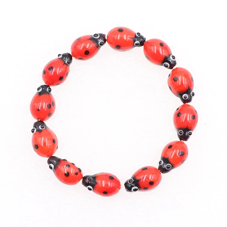 Ladybird Beads Ladybug Necklace Beads Kids Beads Wood Beads For Making Jewelry Animal Beads Set of 10 Wooden Ladybird Beads