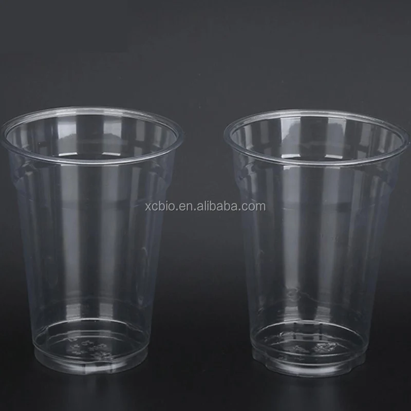 Disposable Food grade 16oz cold drinking PLA clear plastic cups