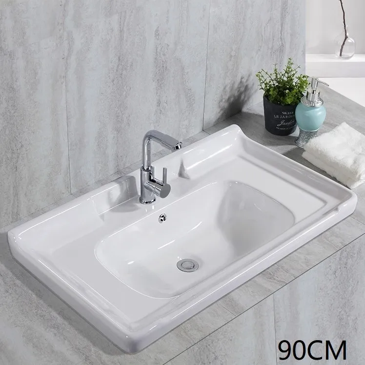 White One Piece Under Mounted Bathroom Sets Toilet Sink Basin Ceramic 