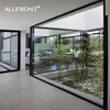 Canada approved powder coating customized color aluminum french window for commercial project
