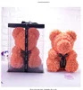 Mother's Day Valentines Gifts Rhinestone Rose Flower Teddy Bear with Diamond Artificial Foam Soap Rose With Bear in Box