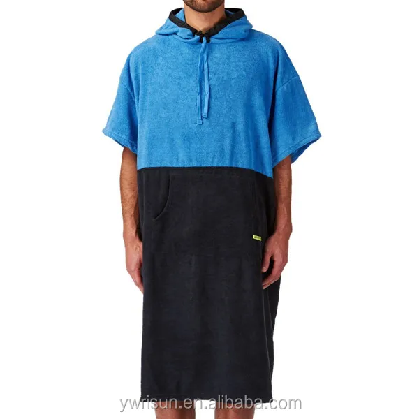 Custom Thick Microfiber Surf Poncho Wetsuits Chang Robe Short Sleeve