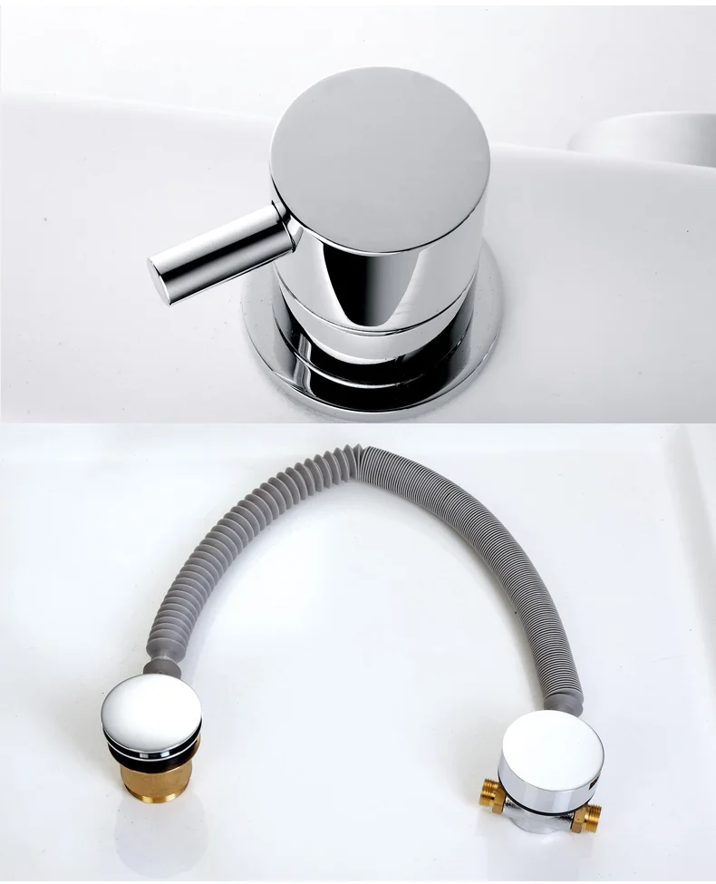 Brass deck mounted 4 hole bath mixer bathtub taps bath faucets chromed 2019