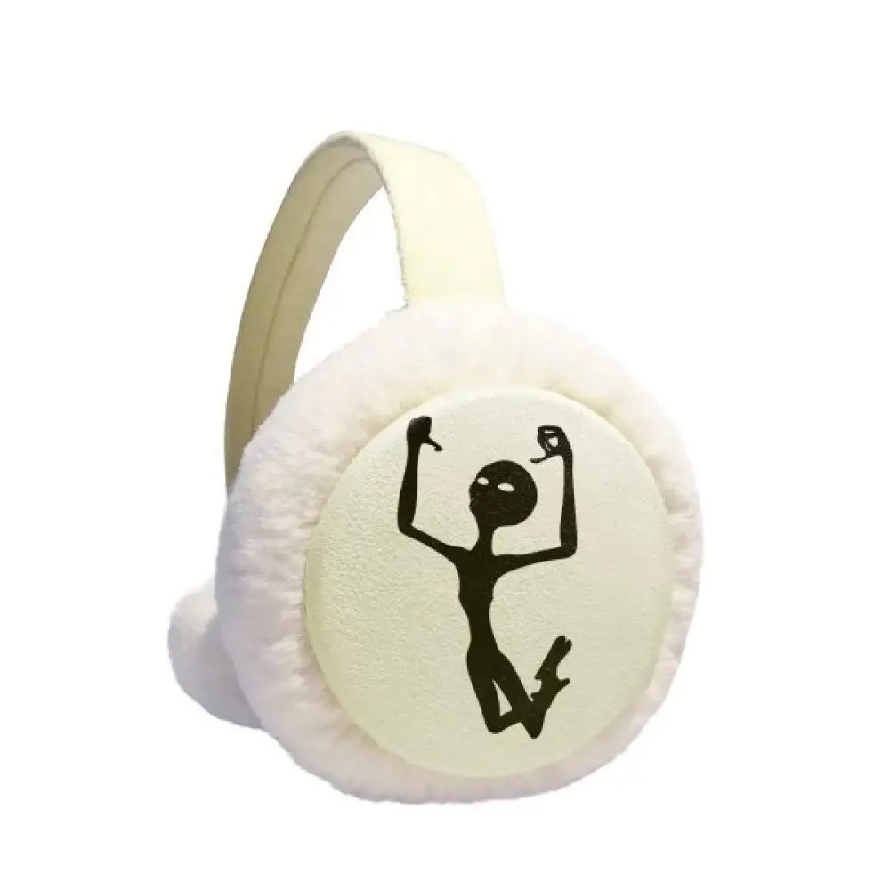 Universe And Alien Graffiti Alien Winter Earmuffs Ear Warmers Faux Fur Foldable Plush Outdoor Gift
