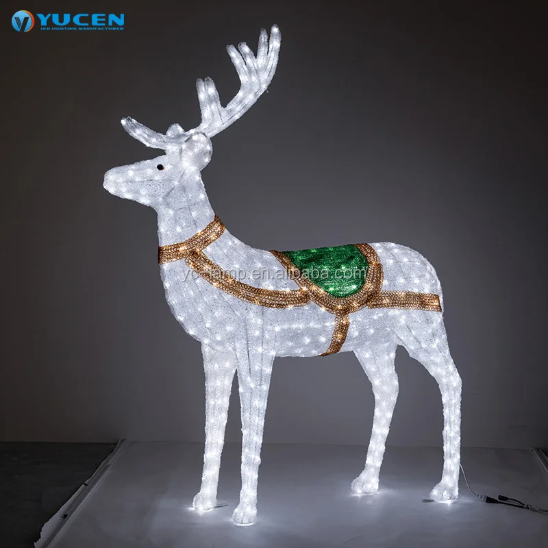 Outdoor Large Acrylic Reindeer Modelling Lamp 3d Christmas Reindeer