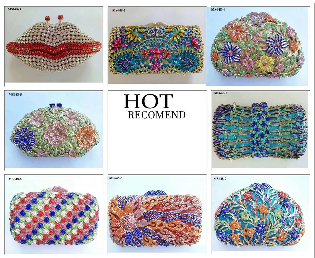 2021 New Luxury Crystal Gold Clutches Bag Wedding Party Purse Women