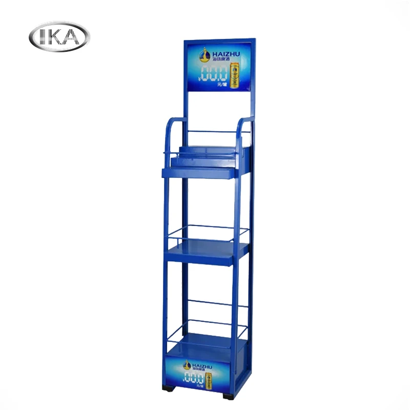 Customized Heavy Duty Beer Can Display Shelves Supermarket Display