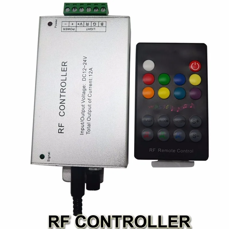 RGB DC12V 24V Audio Sound 12A Wireless Remote to Control Strip Light