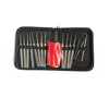 Canvas packing 12 pieces red silicone sleeve handle lock pick set