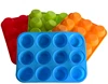 Silicone Muffin & Cupcake Baking Pan, Bakeware, Non Stick & Quick Release Coating Baking Cups, Cake Molds with 12 Cups