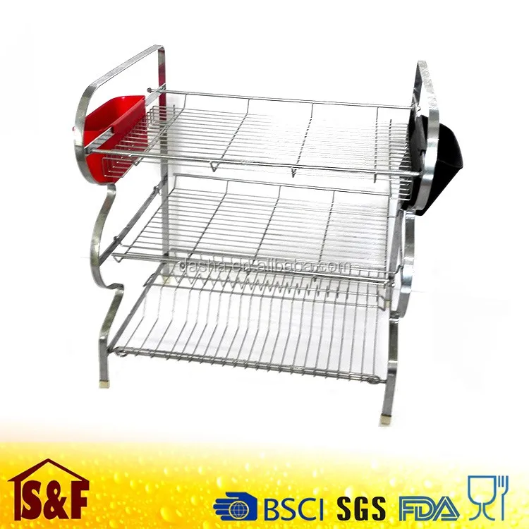 3 Tier Kitchen Organizer Dish Rack with 2 Plastic Cup Kitchen Rack (3).jpg