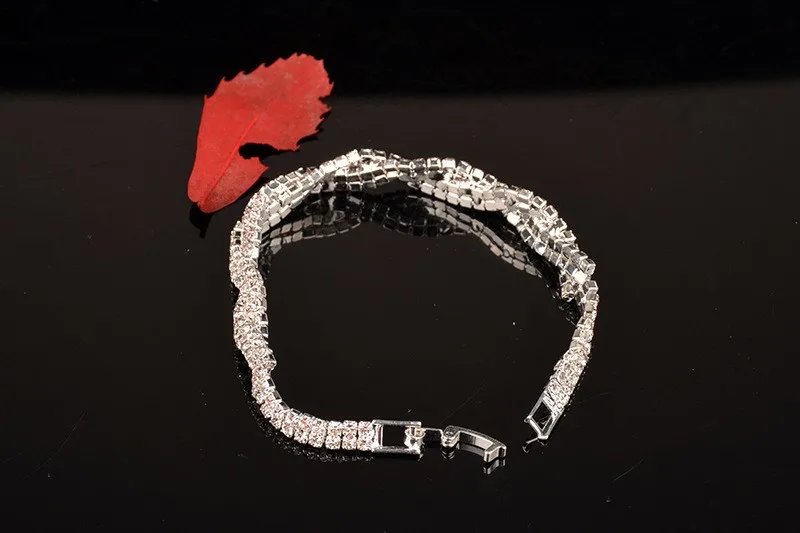 luxury crystal bangles for women silver bracelets & bangles