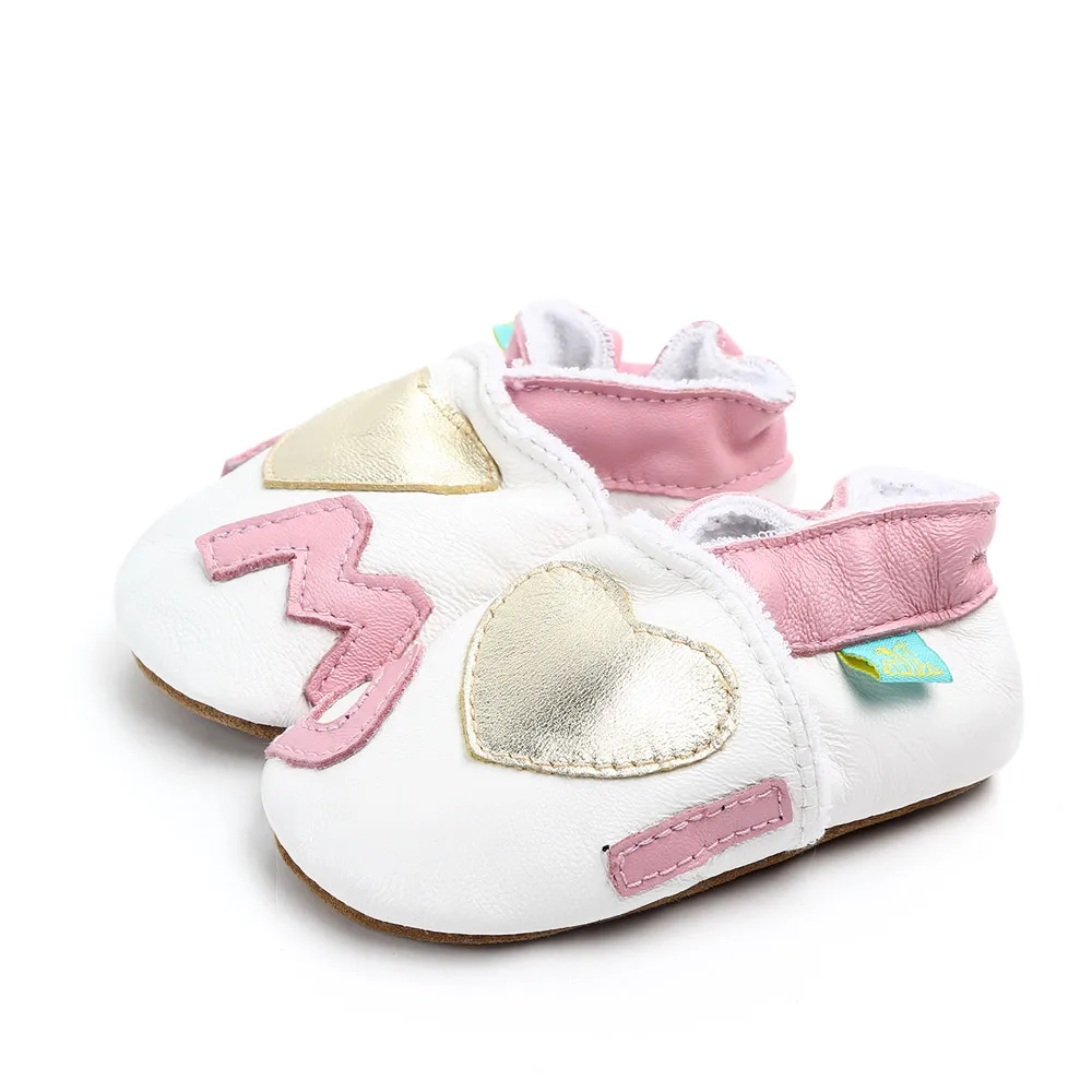 5//6 UK Child, Pink Unicorn Cartoon Baby Moccasin Soft Leather Toddler First Walker Infant Shoes 0-24 Months
