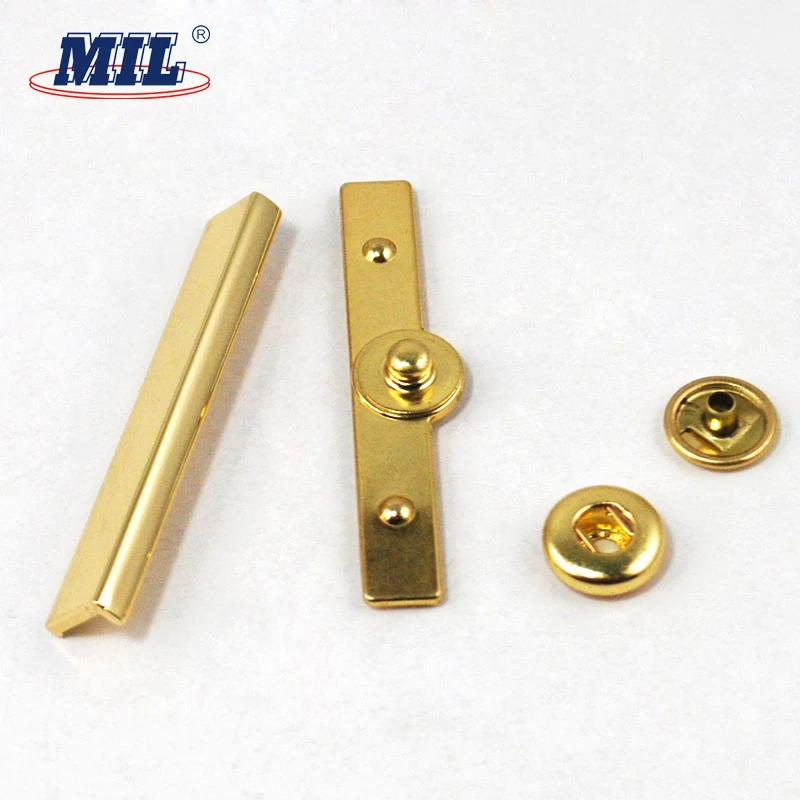 Custom Gold Square Press Button Metal Snap Button Tape For Wallet