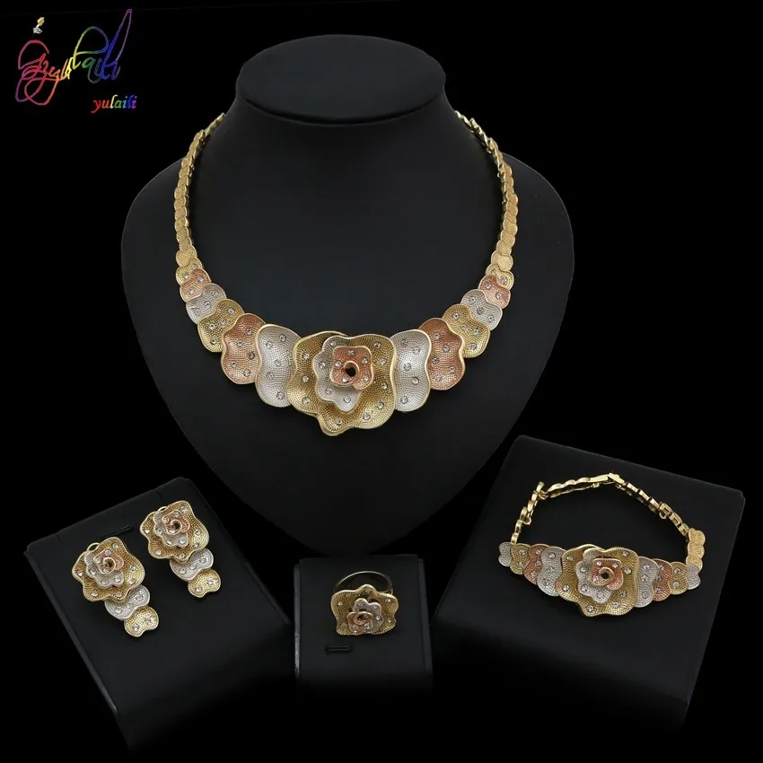Wholesale Xuping Gold Filled Jewelry Set Accessories Necklaces Bracelet