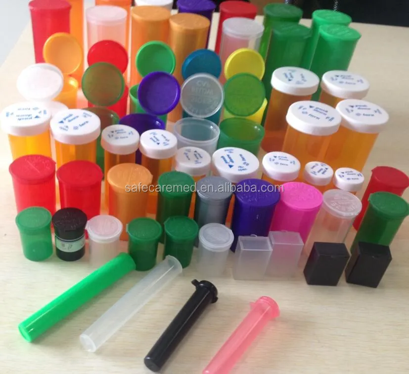 Airtight Plastic Child Resistant Vials Storage Bottles Medical Weed