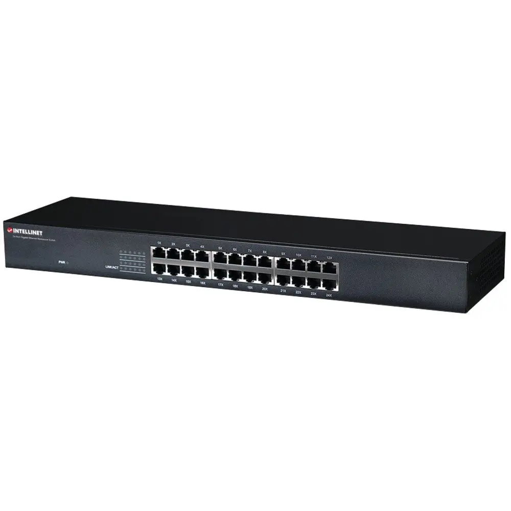 1 - Gigabit Rack-Mount Ethernet Switch (24 port), 10/100/1000 auto-sensing Auto MDI-X ports, All RJ45 ports with Auto-MDIX (auto uplink) support, 524162 by Intellinet