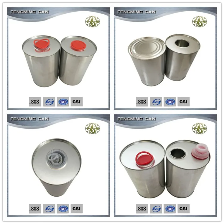 1 Liter Containers Metal Tin Can Oil Additive Can For Chemical Oil With