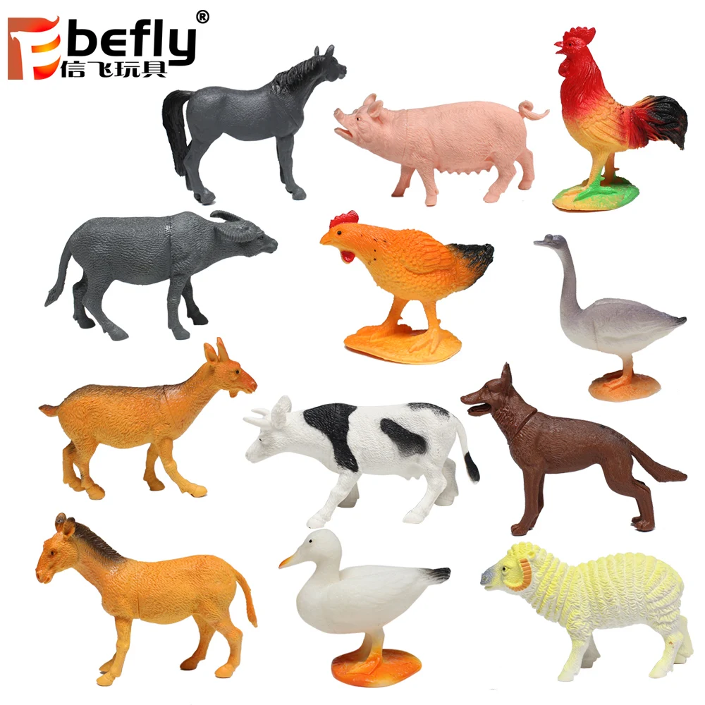 12 Kinds Mixed Hollow Farm Animal Model Toy Plastic Animal - Buy ...