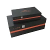 Luxury High Quality Matt Printing Rectangle Black And Orange Custom Size Printing Gift Box