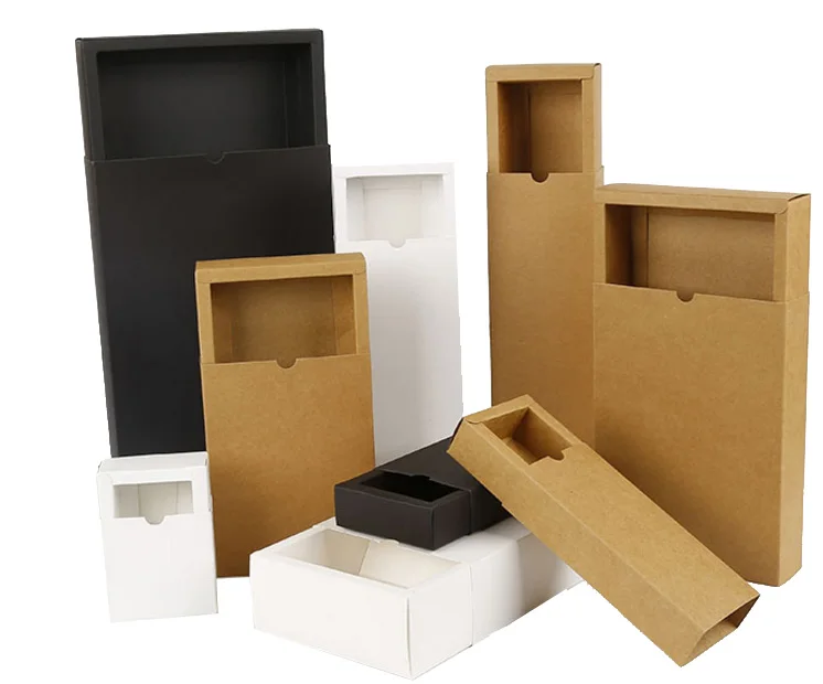

kraft paper gift box,100 Pieces, Black, brown, white