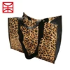 Leopard print fashionable plastic reusable shopping bags