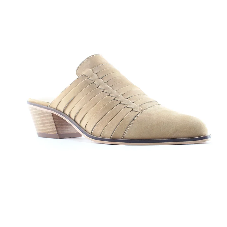 mules femme cuir bout fermé